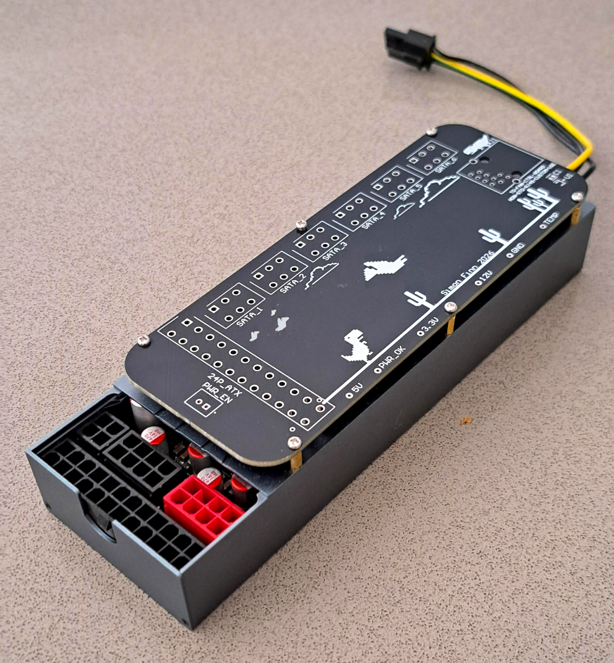 Power supply PCB HAT trial assembly.