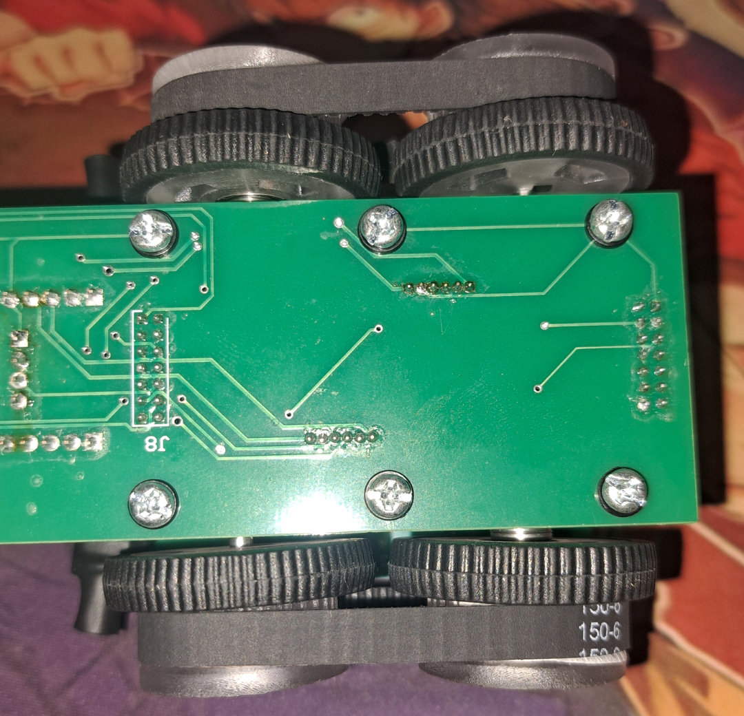 Side view of Theseus 3 showing the two-level PCB structure and 3D printed side supports